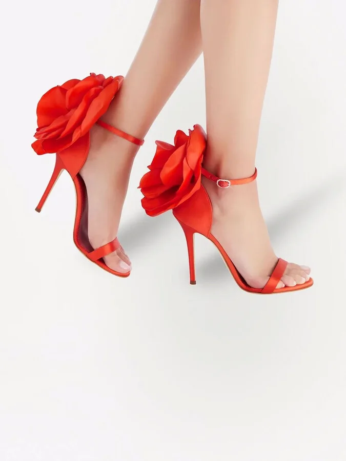 Peony satin-trim sandals - Image 4