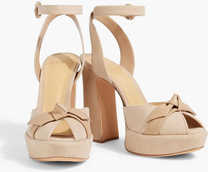 Peppita 120 bow-detailed suede platform sandals - Image 2