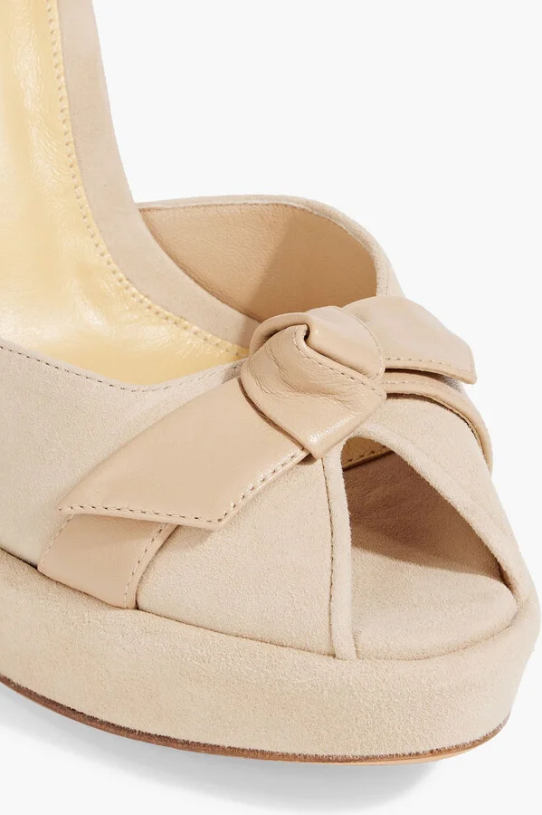Peppita 120 bow-detailed suede platform sandals - Image 4