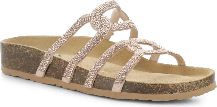 Peppy Crystal Strap Slide Sandal