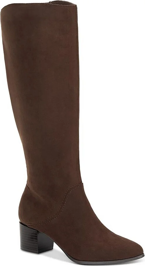 Percyy Womens Block Heel Dressy Mid-Calf Boots
