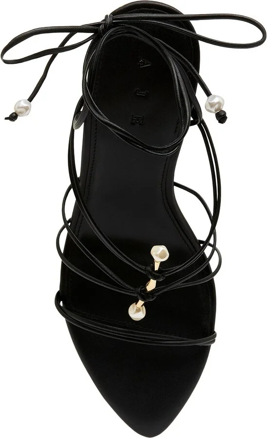 Perenna Pearl Bar Strappy Heel In Colour Black Size 35 - Image 4