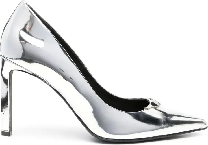 Perfect 100mm metallic-finish pumps