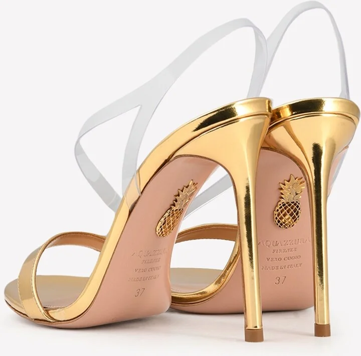 Perfect Kiss 105 Slingback Sandals in Metallic Leather - Image 2