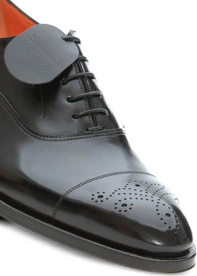 Perforated Cap-Toe Oxford Shoes - Image 3