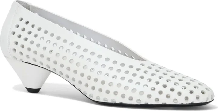 Perforated Cone 40mm leather pumps - Image 2