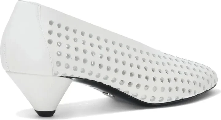 Perforated Cone 40mm leather pumps - Image 3