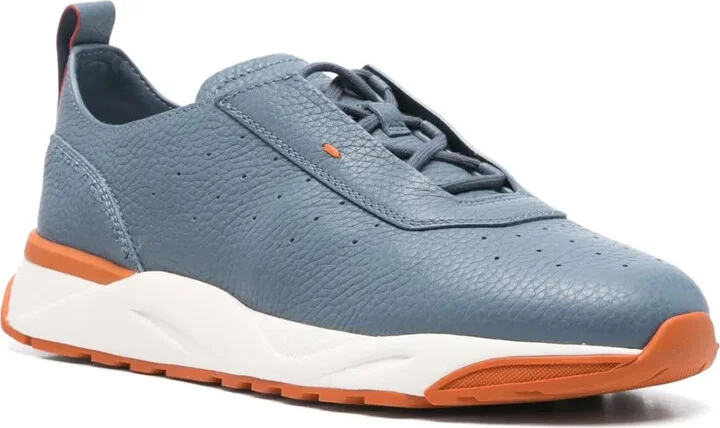 Perforated-Design Leather Sneakers - Image 2