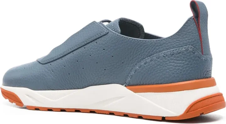 Perforated-Design Leather Sneakers - Image 3