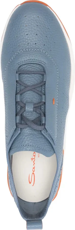 Perforated-Design Leather Sneakers - Image 4