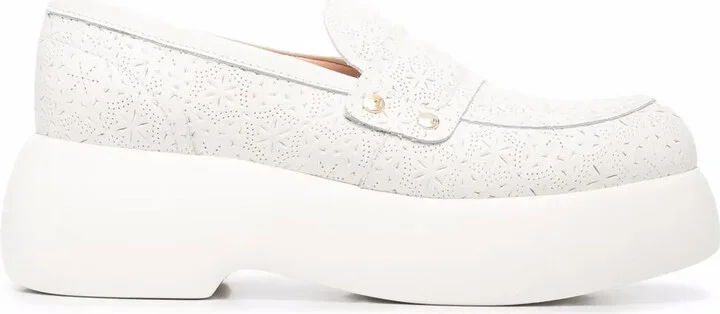 Perforated-Design Platform Loafers
