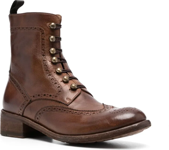 Perforated-Detail Leather Boots - Image 2