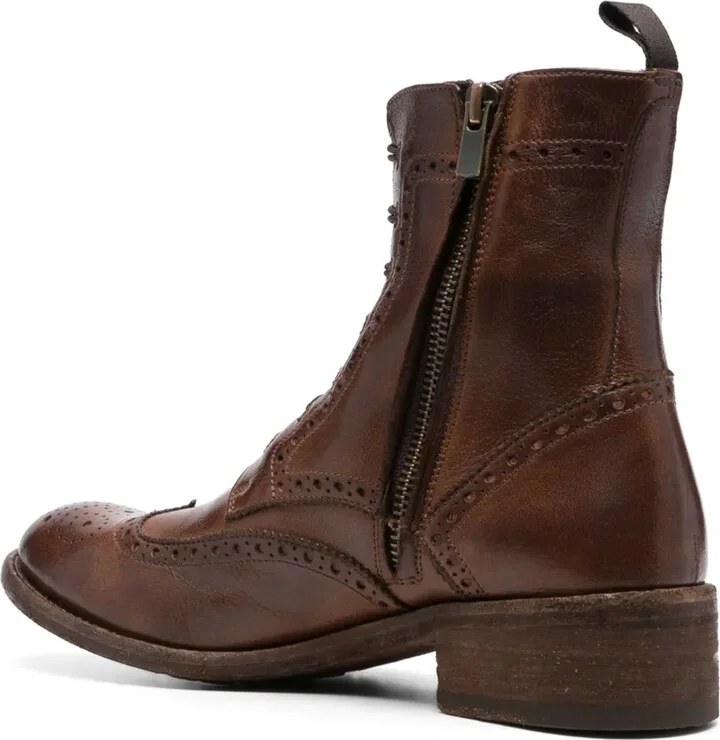 Perforated-Detail Leather Boots - Image 3