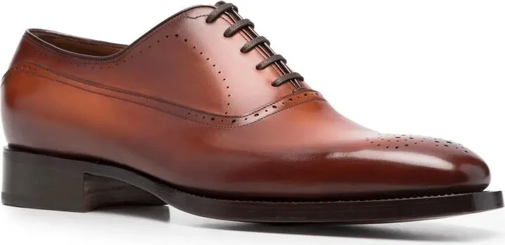 Perforated-Detail Leather Brogues - Image 2