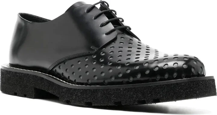 Perforated-Detail Leather Derby Shoes - Image 2