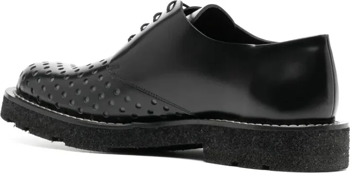 Perforated-Detail Leather Derby Shoes - Image 3