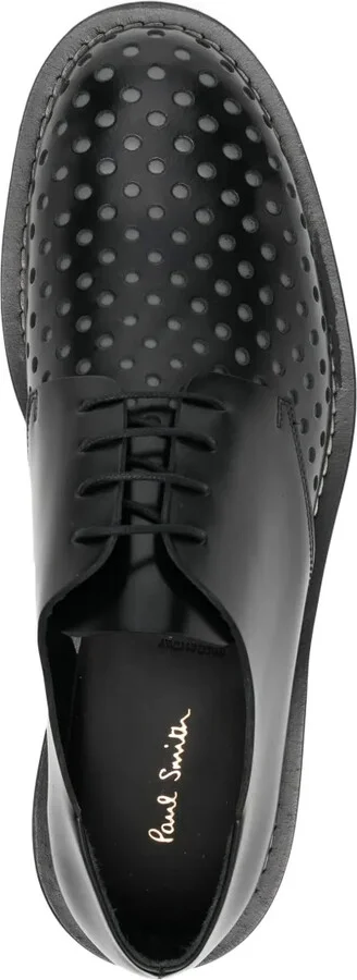 Perforated-Detail Leather Derby Shoes - Image 4