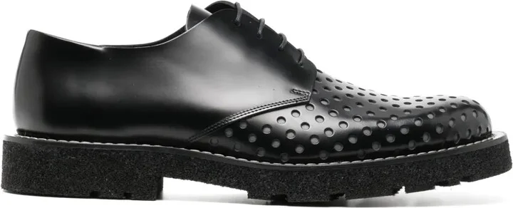 Perforated-Detail Leather Derby Shoes