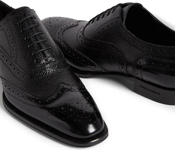 Perforated-Detail Leather Shoes - Image 4