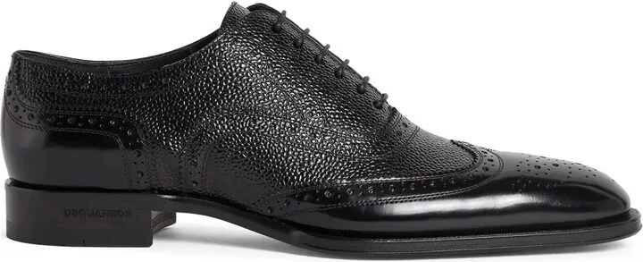 Perforated-Detail Leather Shoes