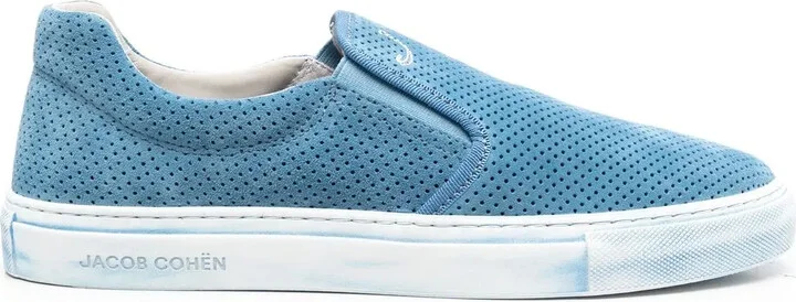 Perforated-Detail Slip-On Sneakers