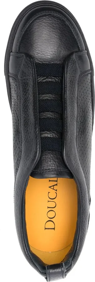 Perforated-Detailed Leather Sneakers - Image 4