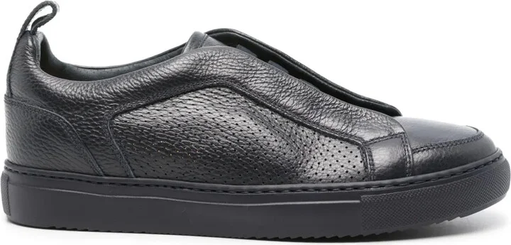 Perforated-Detailed Leather Sneakers