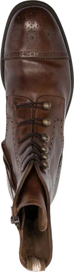 Perforated-Embellishment Leather Boots - Image 4
