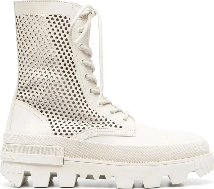 Perforated Lace-Up Boots