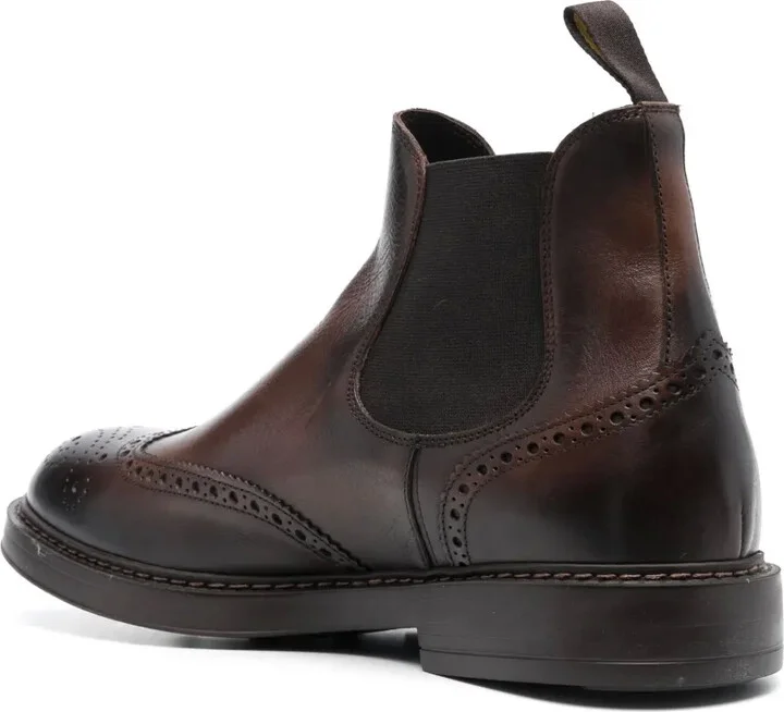 Perforated Leather Ankle Boots - Image 3