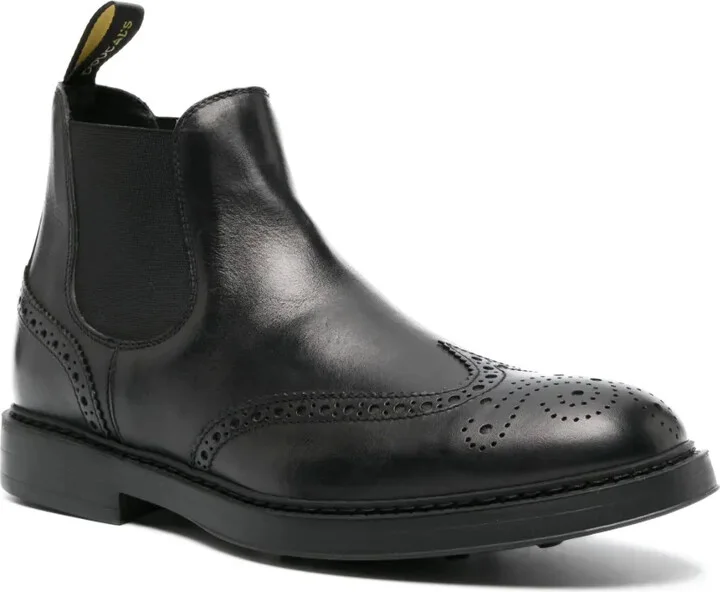 Perforated Leather Ankle Boots - Image 2
