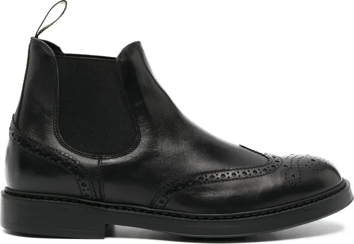 Perforated Leather Ankle Boots