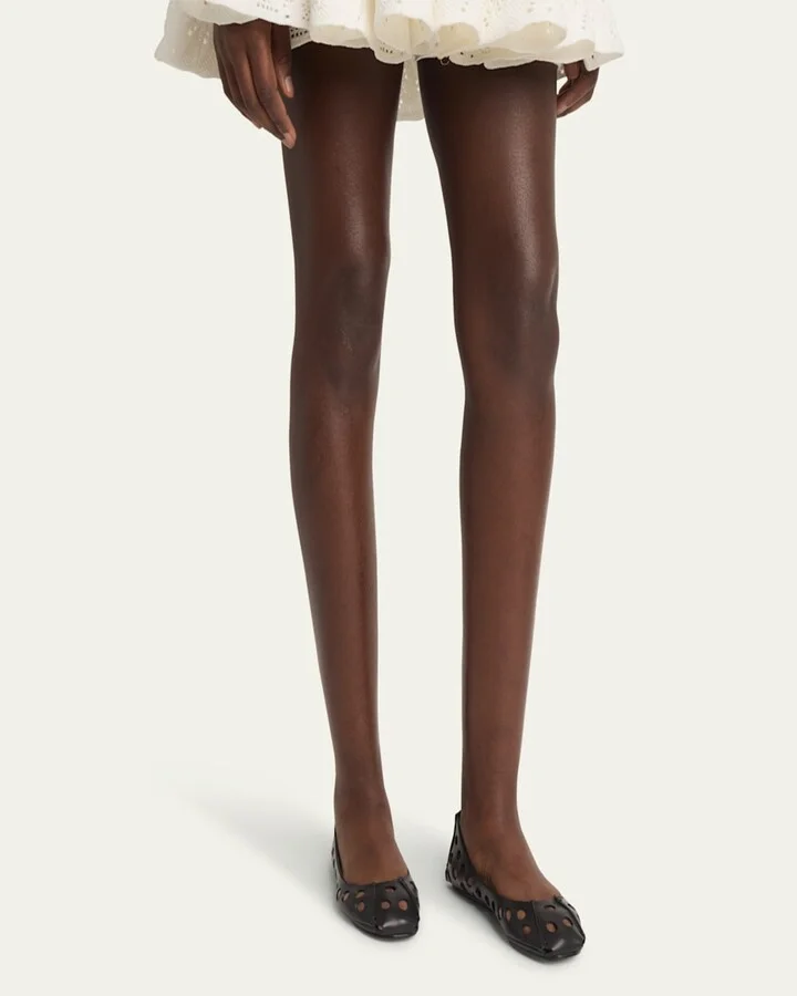 Perforated Leather Ballerina Flats - Image 5