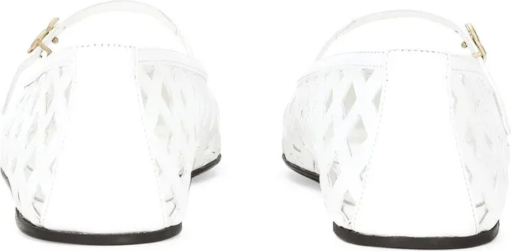 Perforated Leather Ballerina Shoes - Image 3