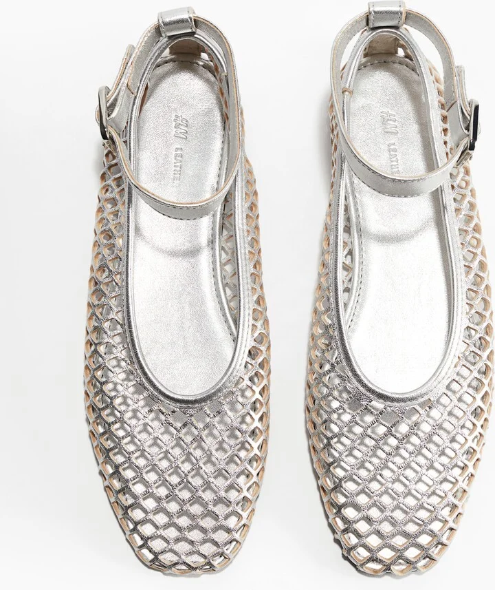 Perforated Leather Ballet Flats