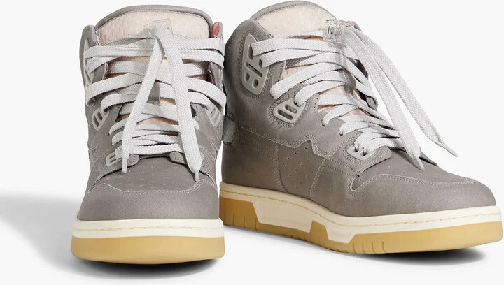 Perforated leather high-top sneakers - Image 2