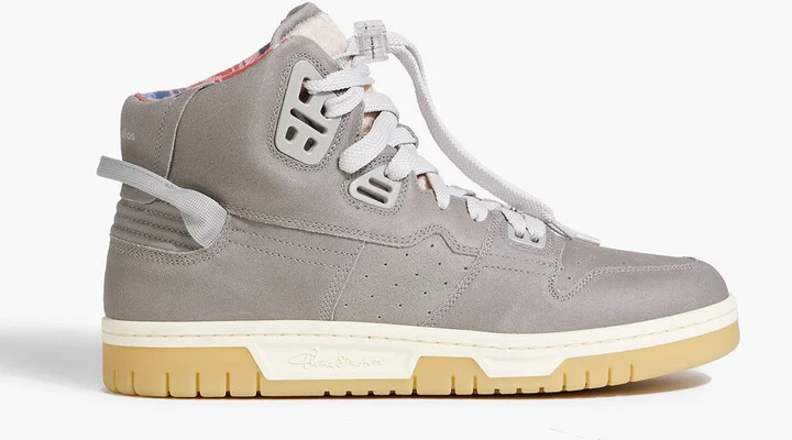 Perforated leather high-top sneakers