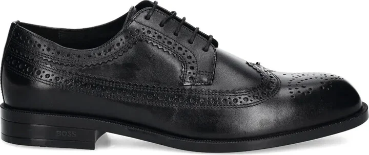 Perforated Leather Lace-Up Shoes