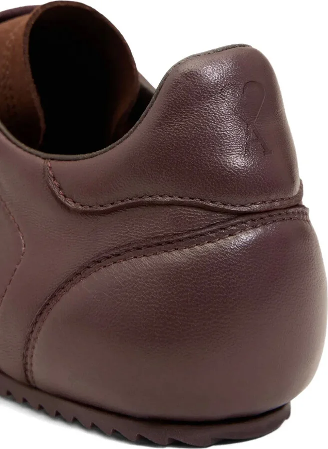 Perforated Leather Lace-Up Sneakers - Image 4