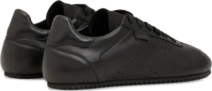 Perforated Leather Lace-Up Sneakers - Image 3