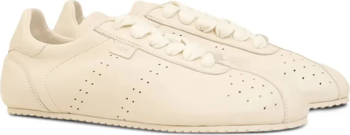 Perforated Leather Lace-Up Sneakers - Image 2