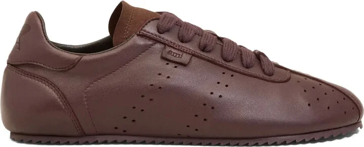 Perforated Leather Lace-Up Sneakers