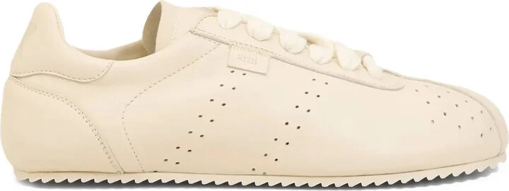 Perforated Leather Lace-Up Sneakers