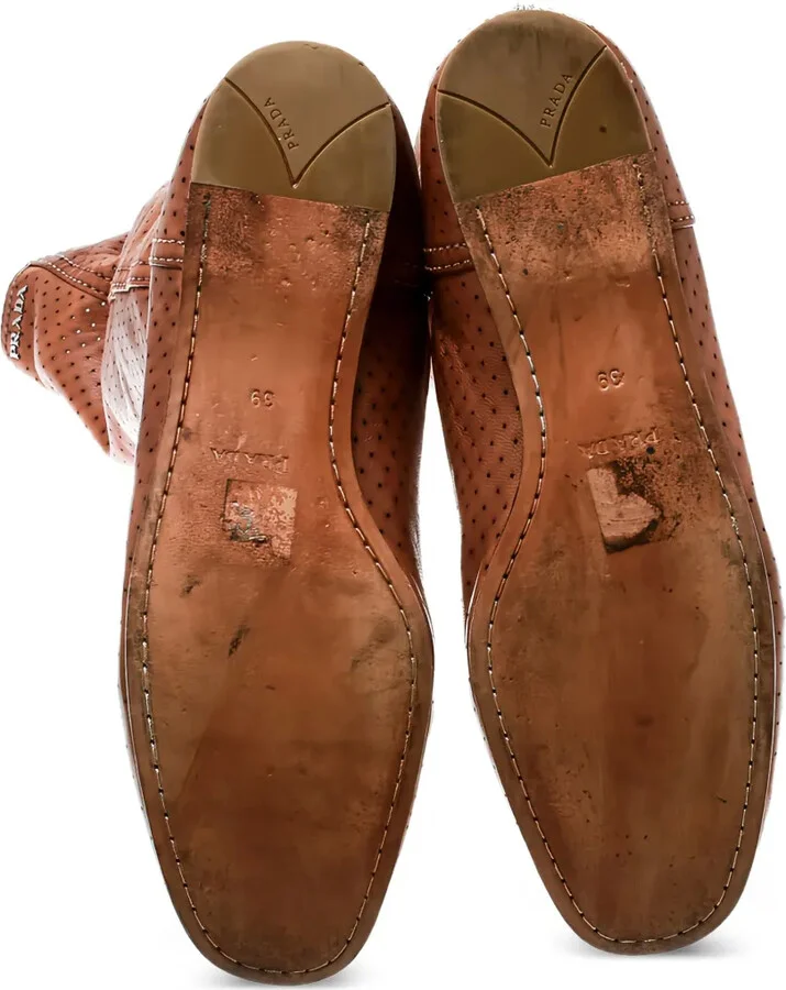 Perforated Leather Mid-Calf Boots - Image 3