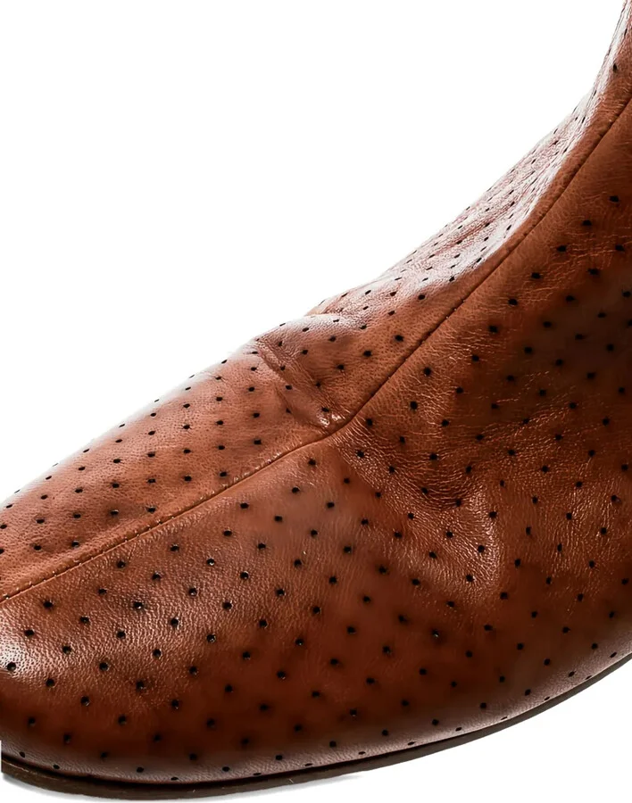 Perforated Leather Mid-Calf Boots - Image 4