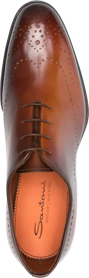 perforated leather Oxford shoes - Image 4