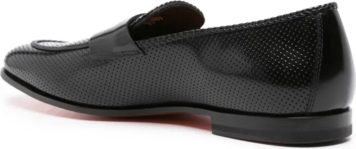 Perforated Leather Penny Loafers - Image 3