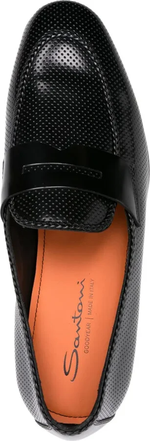 Perforated Leather Penny Loafers - Image 4