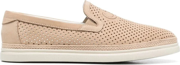 Perforated Leather Slip-On Loafers