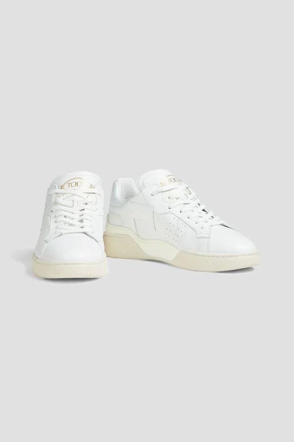 Perforated leather sneakers - Image 2